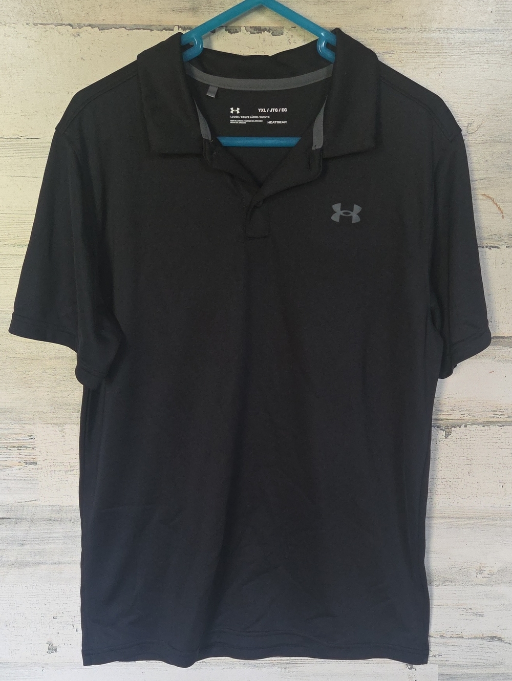 Under Armour Black Short-Sleeve Polo with Subtle Logo BOYS XL